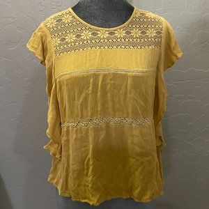 American Eagle Outfitters gold Blouse Size S